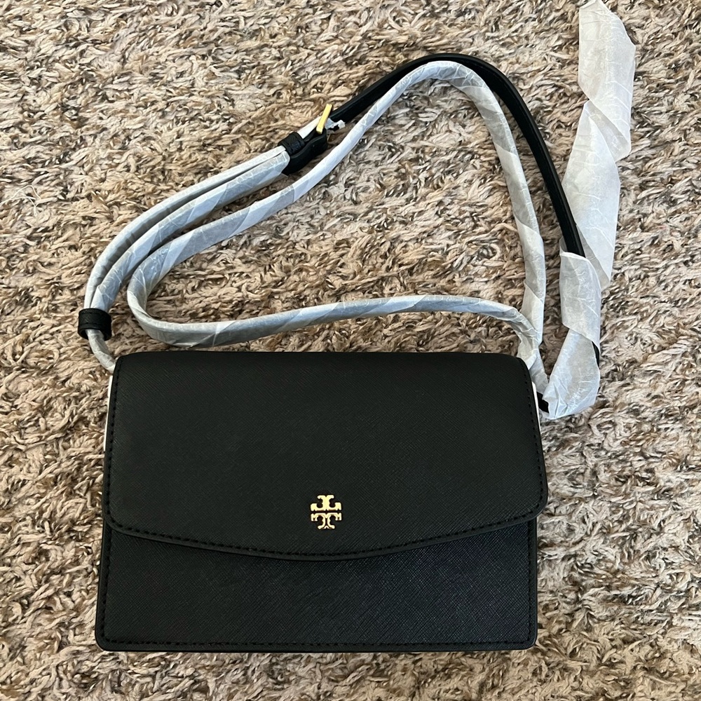 BRAND NEW Tory Burch Black Emerson Mini Crossbody Bag